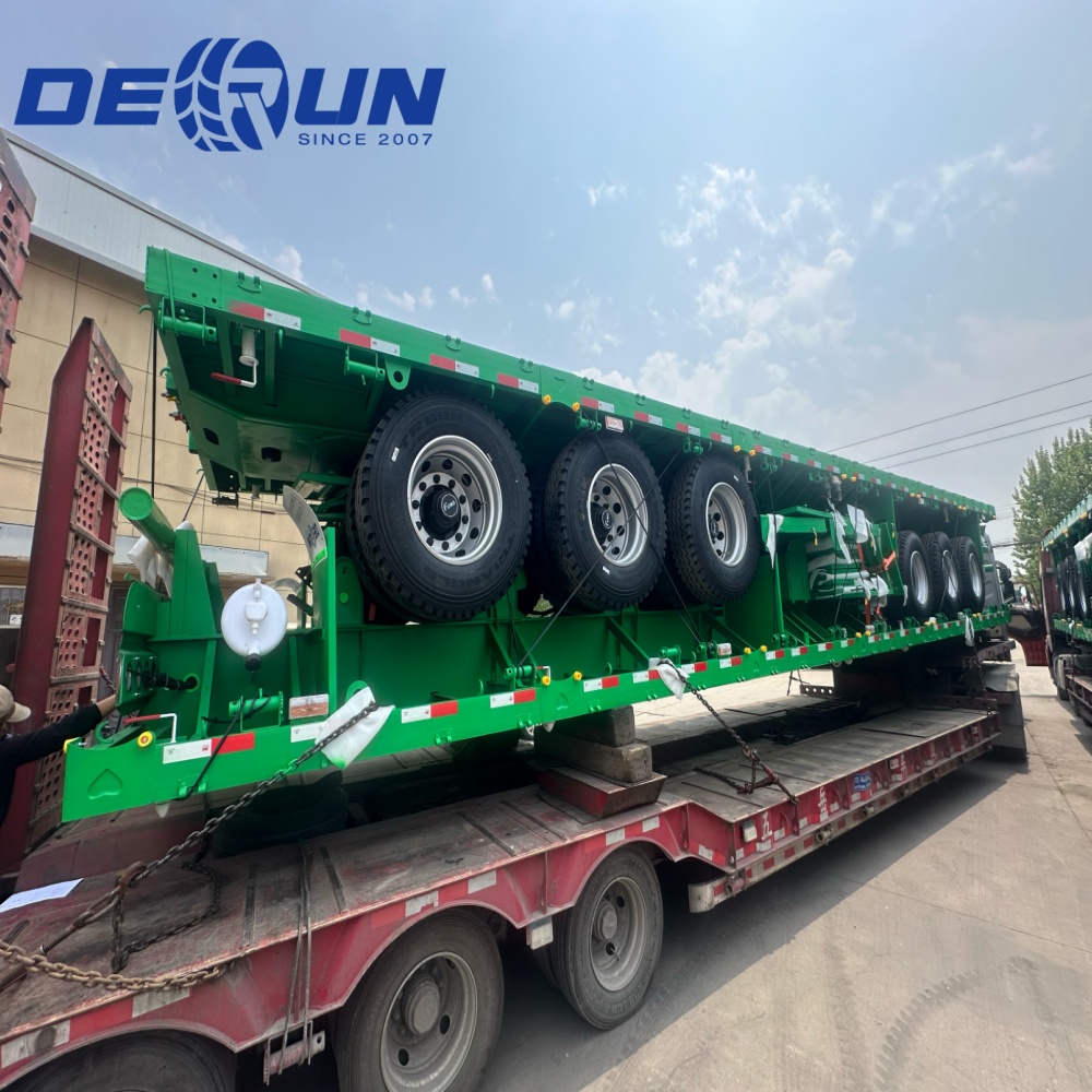 Derun 4 jednostki Tri-Axle Cargo Dropside Semi Trailer został wysłany do Algierii