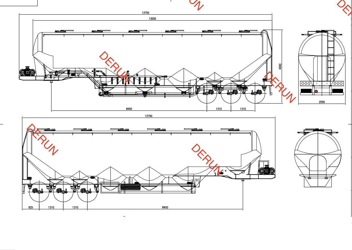 Rysunek 56 CBM Cement Tank Semi Trailer