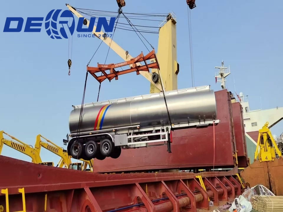 Trójosiowy zbiornik oleju aluminiowego Derun Pół zbiornik oleju aluminium wysyłany do Argentyny